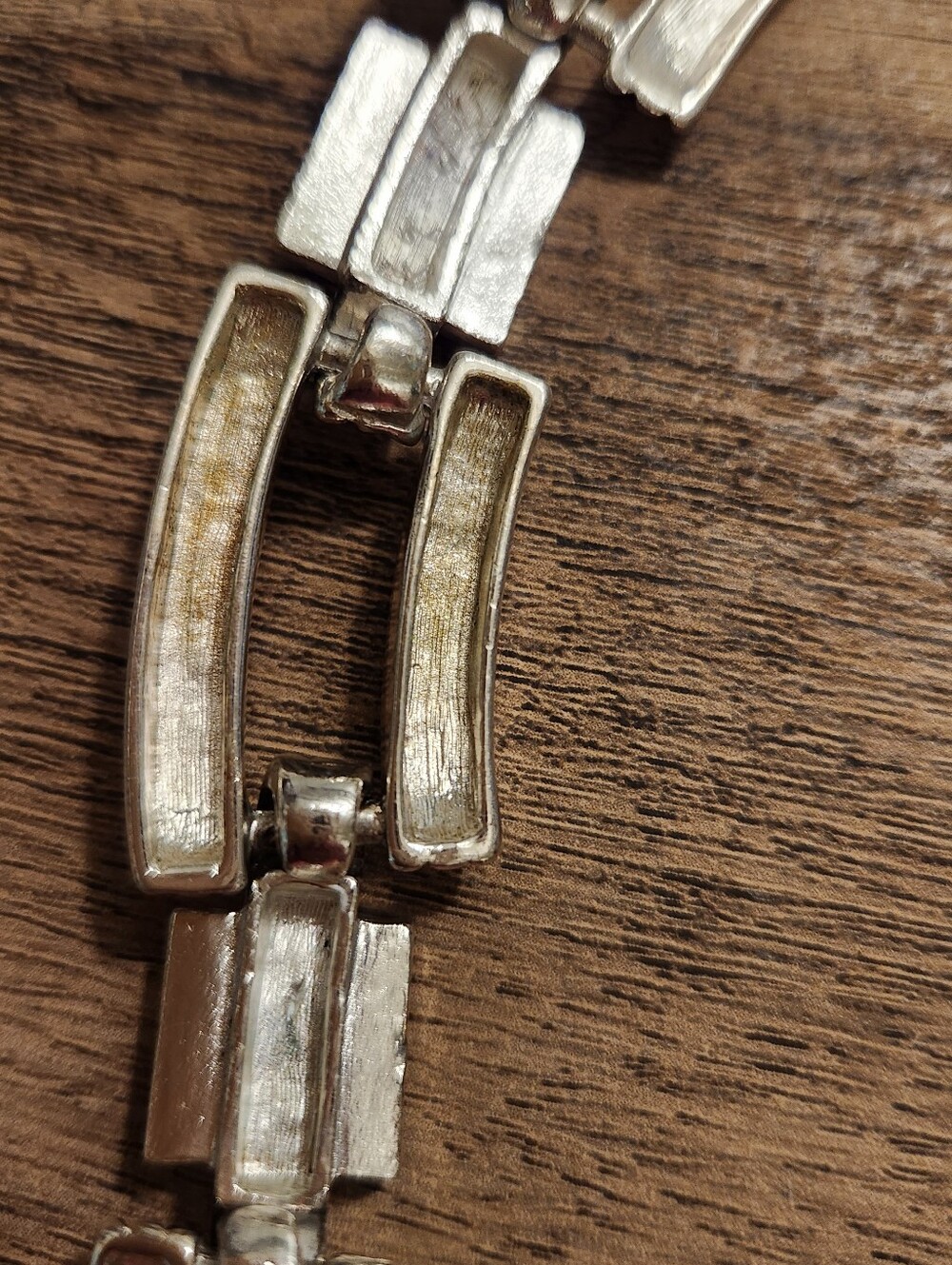 Silver-Tone Pyramid Link Necklace and Bracelet Set - Picture 5 of 12